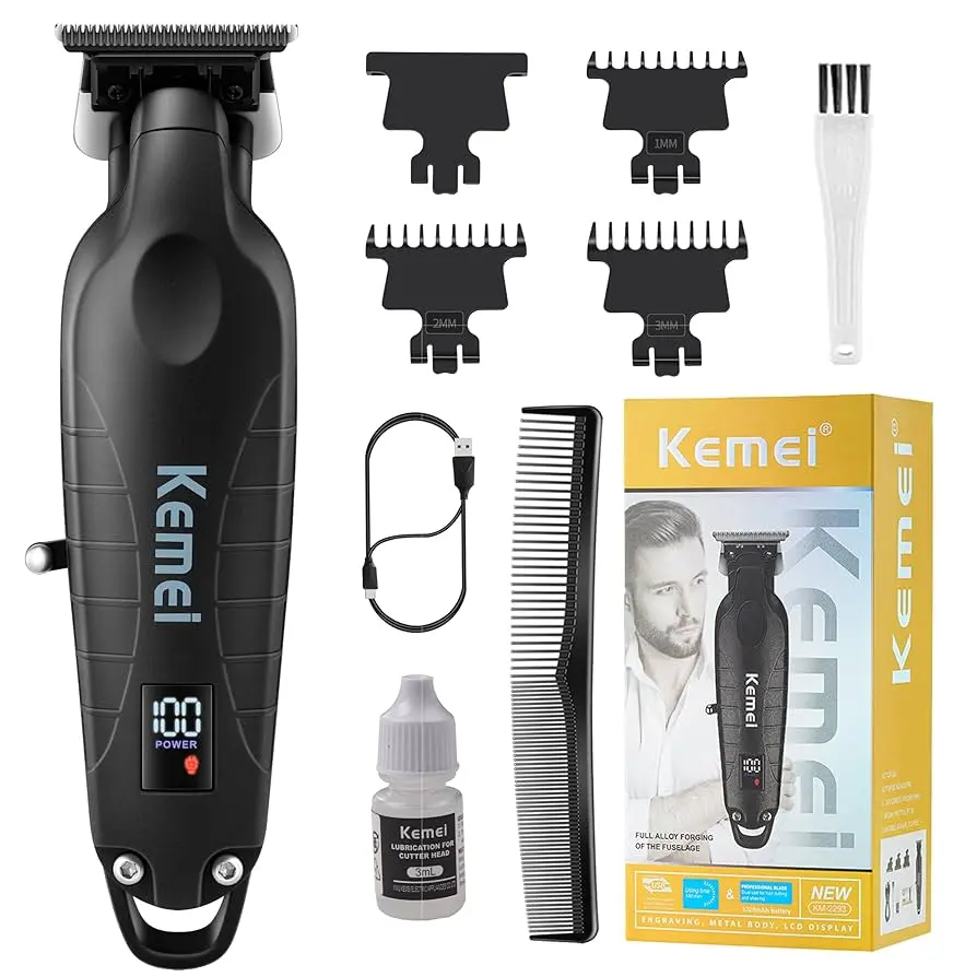 Kemei 2293 –Patillera T‑Blade Recargable con Pantalla LED - miniatura 2